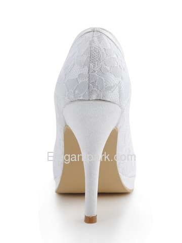 Elegantpark White Platforms Satin and Lace Evening & Party Shoes (EL-003-PF)