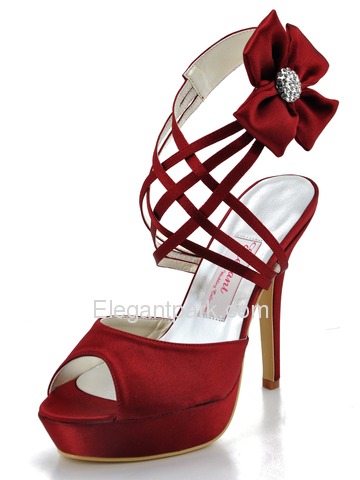 Elegantpark Blue Peep Toe Platform Flower Satin Wedding Evening Party Sandals (EP2031-PF)