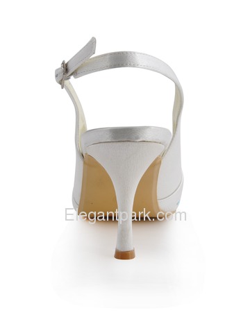 Elegantpark Pointy Toes Beading Satin Stiletto Heel Slingback (EP11014)