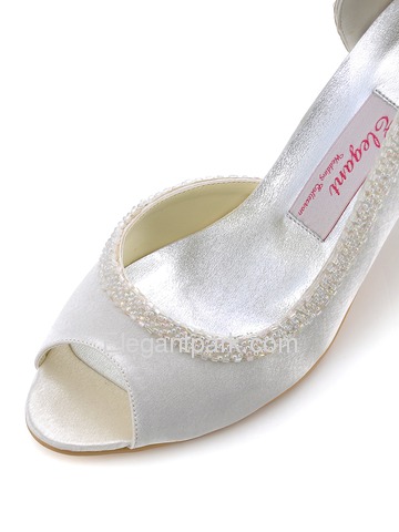 Elegantpark Trendy Peep Toe Stiletto Heel Satin Prom Shoes (EL-005)