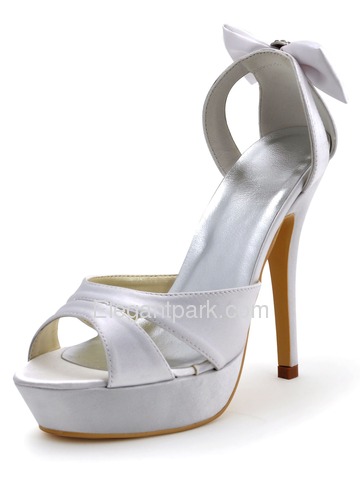 white satin platform