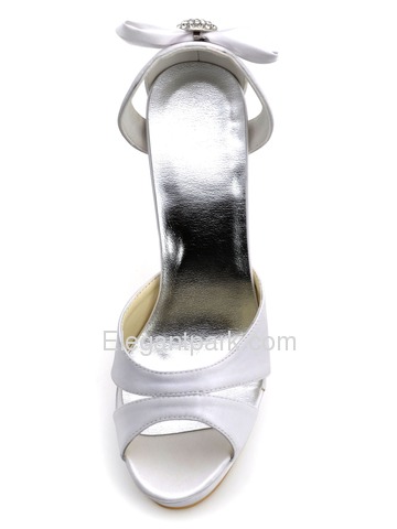 White satin platform wedding shoes Clearance