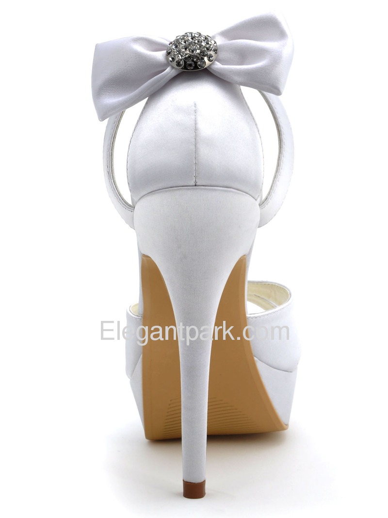 white satin platform