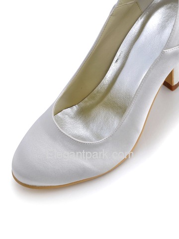 Elegant Satin Upper Pumps Ribbon Tie Stiletto Heel Wedding Evening Shoes (MM-1125)