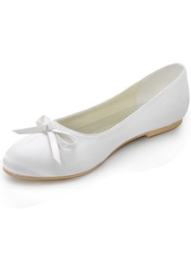 Elegantpark EP2053 Wedding Shoes for Bride Wedding Flats Women Bridal Flats Comfortable Satin Peep Toe Rhinestones White US 9