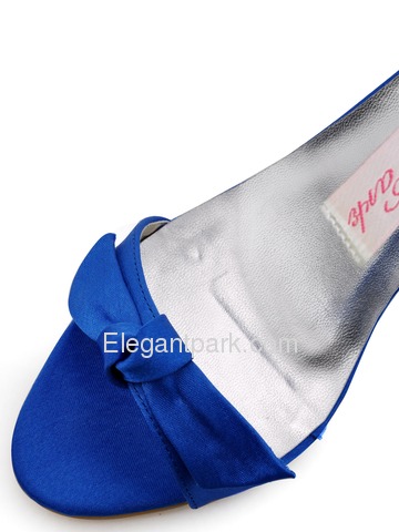 Elegantpark 2014 New Blue Open Toe Bow Ribbon Stiletto Heel Satin Evening Party Sandals (HP1405)