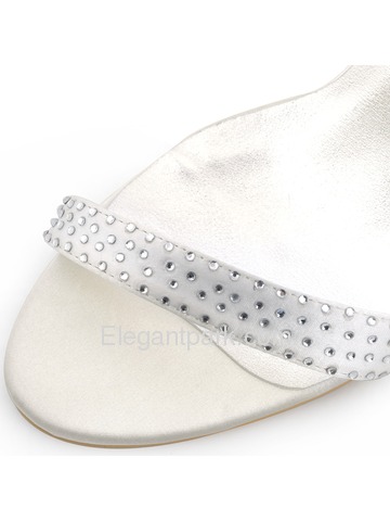 Elegantpark 2014 Fashion Women New Open Toe High Heel Rhinestones Buckle Satin Party Sandals (HP1408)