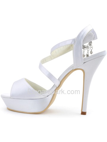 Elegantpark 2014 Women New Open Toe High Heel Slingback Platform Rhinestones Satin Wedding Sandals (SP1407P)