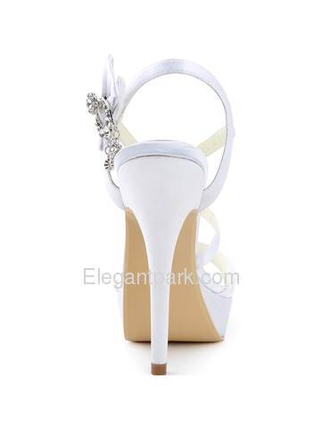 Elegantpark 2014 Women New Open Toe High Heel Slingback Platform Rhinestones Satin Wedding Sandals (SP1407P)