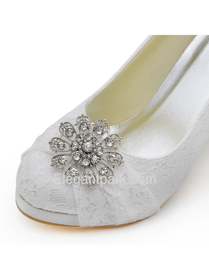 Elegantpark HC1413P Ivory Women Wedding Party Closed Toe