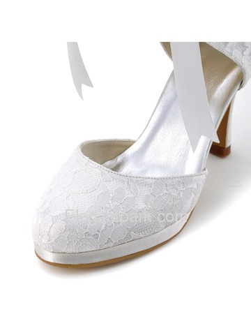 Elegantpark Wedding Party Satin Stiletto Lace Closed Toe Heel Pumps Platform Ankle Bridal Boots (EP11055C-PF)