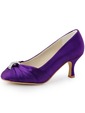 ElegantPark HC1526 Women's Round Toe Spool Heel Satin Rhinestones Wedding Evening Party Shoes