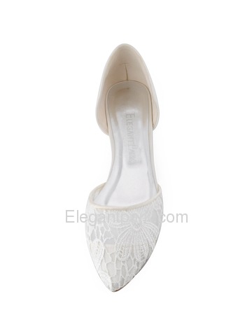 New 2015 ElegantPark Women's Pointy Toe Satin Lace Fat Bridal Wedding Shoes (FC1527)