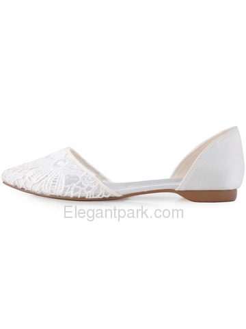 New 2015 ElegantPark Women's Pointy Toe Satin Lace Fat Bridal Wedding Shoes (FC1527)