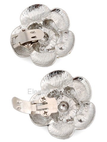 ElegantPark New Flower Silver Rhinestones Silver Wedding Party Shoe Clips Two Pieces Including