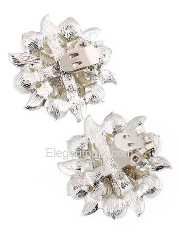 ElegantPark New Fashion Pearls Rhinestones Wedding Party Shoe Clips Two Pieces Including