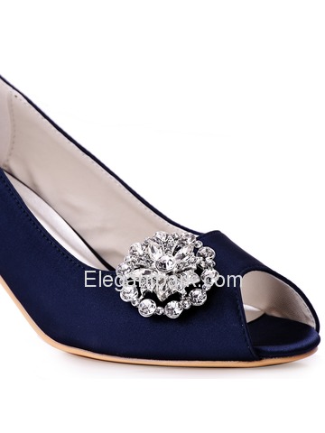 ElegantPark Silver Round Crystal Rhinestones Removable Wedding Party Shoe Clips Two Pieces Including