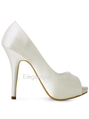 ElegantPark White Ivory Women Pumps Peep Toe Platform High Heel Wedding Bridal Shoes (HP1561I)