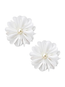 ElegantPark AI01 Women Wedding Accessories White Flowers Bridal Shoes Clips Two Pieces