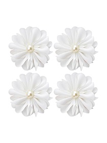 ElegantPark AI01D White Wedding Accessories Women Bridal Shoes Flower Shoe Clips Two Pairs