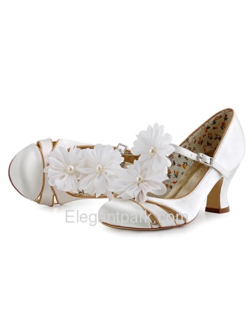 ElegantPark AI01D White Wedding Accessories Women Bridal Shoes Flower Shoe Clips Two Pairs