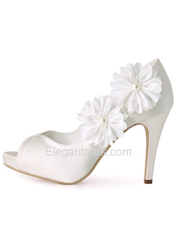 ElegantPark AI01D White Wedding Accessories Women Bridal Shoes Flower Shoe Clips Two Pairs