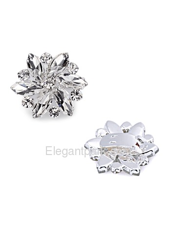 ElegantPark Women Wedding Accessories Rhinestones Crystal Removable Shoe Clips 2Pcs