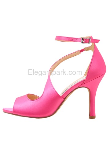 ElegantPark Women Blue High Heel Open Toe Ankle Strap Satin Evening Party Sandals (HP1565)