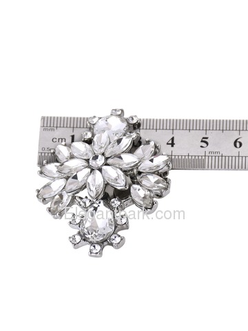 ElegantPark Women Dress Hat Handbag Rhinestones Flower Crystal Fashion Silver Clips