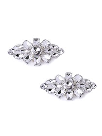 ElegantPark AL Silver Gold Hat Clutches Dress Shoes Diamond Accessories Fashion Clips 2 Pcs