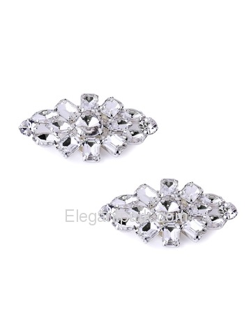 ElegantPark AL Silver Gold Hat Clutches Dress Shoes Diamond Accessories Fashion Clips 2 Pcs