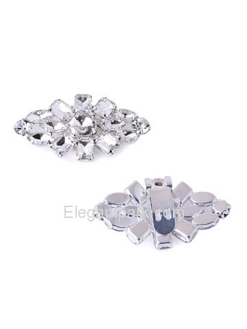 ElegantPark AL Silver Gold Hat Clutches Dress Shoes Diamond Accessories Fashion Clips 2 Pcs