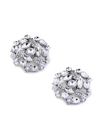 EletantPark Women Wedding Dress Accessories Irregular Shape Coloured Rhinestones Shoe Clips 2 Pcs