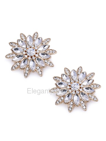 ElegantPark Women Wedding Accessories Shoes Handbag Hat Sunflower Rhinestone Removable Clips 2 Pcs