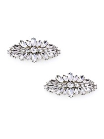 EletantPark Women Wedding Dress Accessories Leaf Design Rhinestones Shoe Clips 2 Pcs