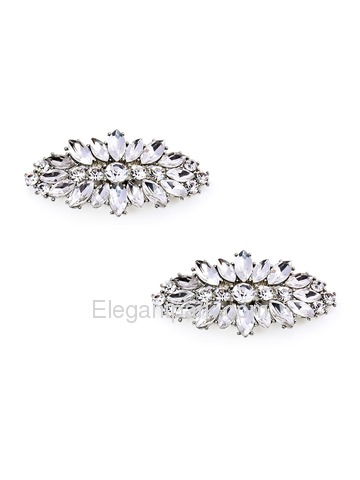 EletantPark Women Wedding Dress Accessories Leaf Design Rhinestones Shoe Clips 2 Pcs