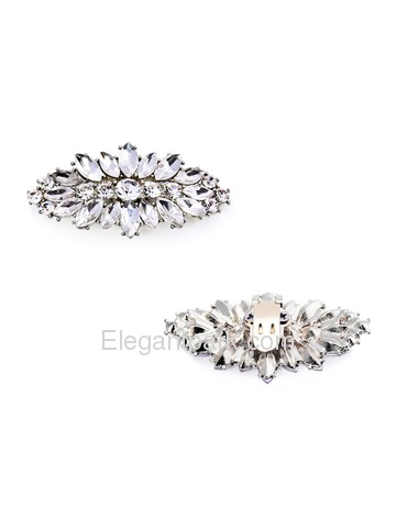 EletantPark Women Wedding Dress Accessories Leaf Design Rhinestones Shoe Clips 2 Pcs