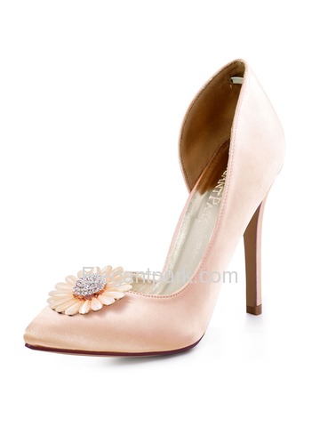 ElegantPark Women Pointed Toe High Heels D'orsay Daisy Clips Wedding Bridal Dress Shoes Pumps (HC1601AN)