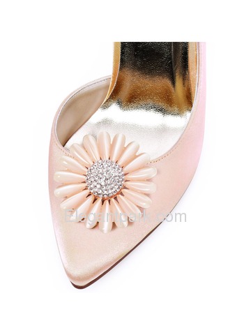 ElegantPark Women Pointed Toe High Heels D'orsay Daisy Clips Wedding Bridal Dress Shoes Pumps (HC1601AN)