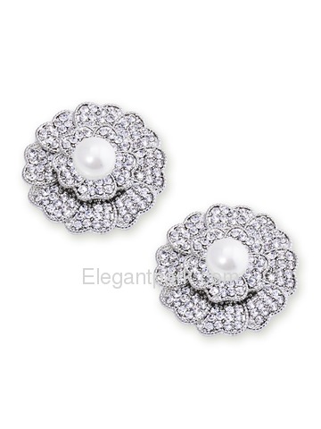 EletantPark Silver Gold Women Wedding Dress Accessories Flower Pearl Decoration Shoe Clips 2 Pcs