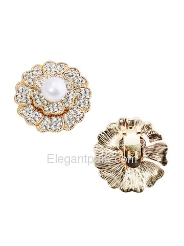EletantPark Silver Gold Women Wedding Dress Accessories Flower Pearl Decoration Shoe Clips 2 Pcs