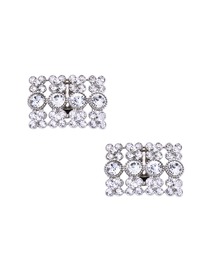 EletantPark Women Wedding Dress Accessories Square Design Rhinestones Shoe Clips 2 Pcs