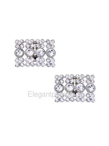 EletantPark Women Wedding Dress Accessories Square Design Rhinestones Shoe Clips 2 Pcs