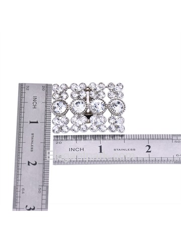 EletantPark Women Wedding Dress Accessories Square Design Rhinestones Shoe Clips 2 Pcs