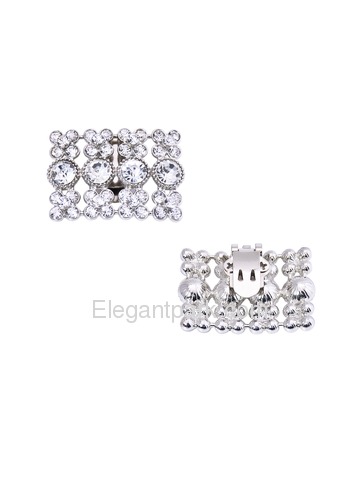 EletantPark Women Wedding Dress Accessories Square Design Rhinestones Shoe Clips 2 Pcs