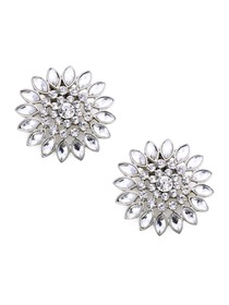 EletantPark Silver Gold Women Wedding Dress Accessories Sunflower Rhinestones Hat Shoe Clips 2 Pcs