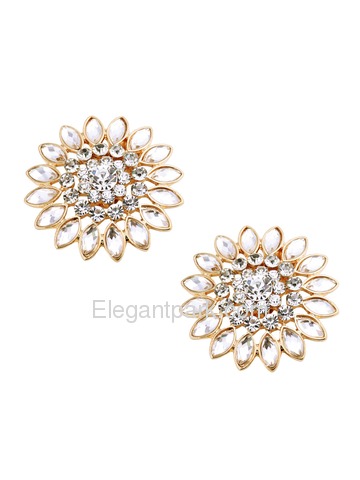 EletantPark Silver Gold Women Wedding Dress Accessories Sunflower Rhinestones Hat Shoe Clips 2 Pcs