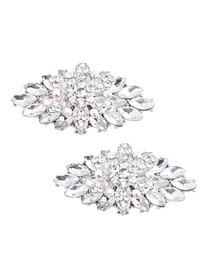 EletantPark Silver Gold Women Wedding Dress Accessories Gift Rhinestones Hat Shoe Clips 2 Pcs