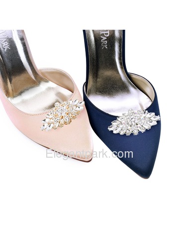 EletantPark Silver Gold Women Wedding Dress Accessories Gift Rhinestones Hat Shoe Clips 2 Pcs