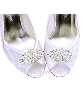 EletantPark Silver Gold Women Wedding Dress Accessories Gift Rhinestones Hat Shoe Clips 2 Pcs